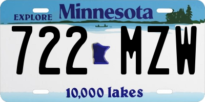 MN license plate 722MZW