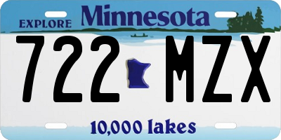 MN license plate 722MZX