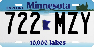 MN license plate 722MZY