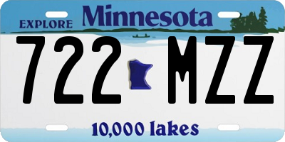 MN license plate 722MZZ