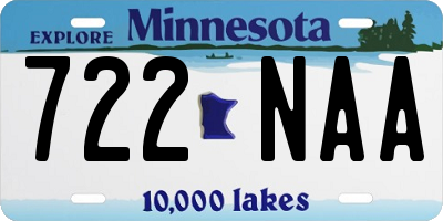 MN license plate 722NAA