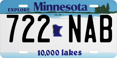 MN license plate 722NAB