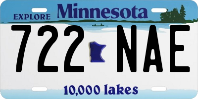 MN license plate 722NAE