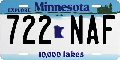 MN license plate 722NAF