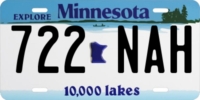 MN license plate 722NAH