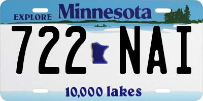 MN license plate 722NAI
