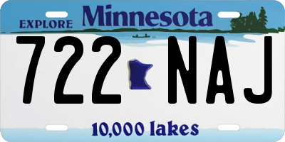 MN license plate 722NAJ