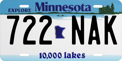MN license plate 722NAK