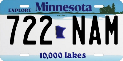 MN license plate 722NAM