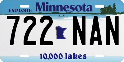 MN license plate 722NAN