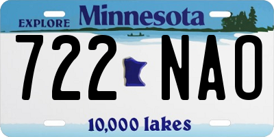 MN license plate 722NAO