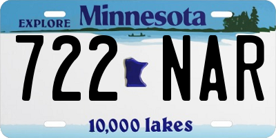 MN license plate 722NAR