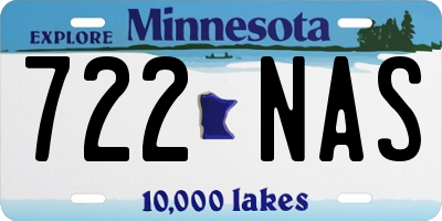 MN license plate 722NAS