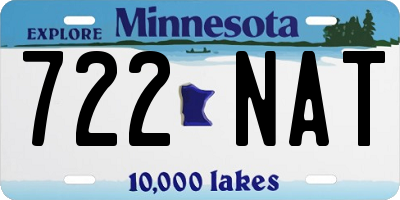 MN license plate 722NAT