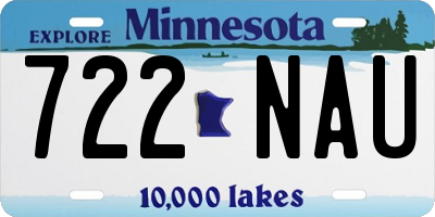 MN license plate 722NAU