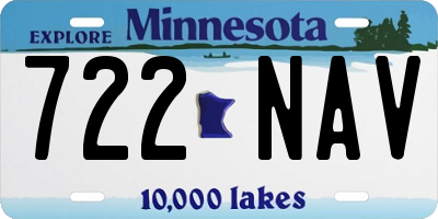 MN license plate 722NAV