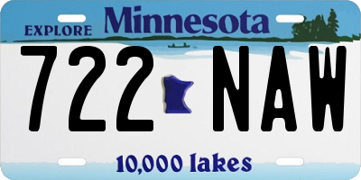 MN license plate 722NAW