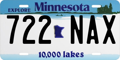 MN license plate 722NAX
