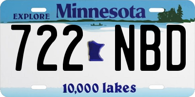MN license plate 722NBD