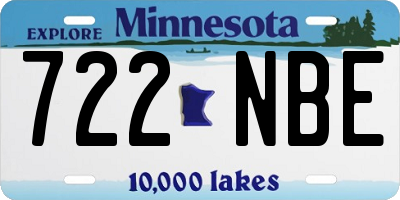 MN license plate 722NBE