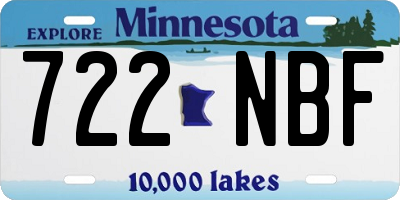 MN license plate 722NBF