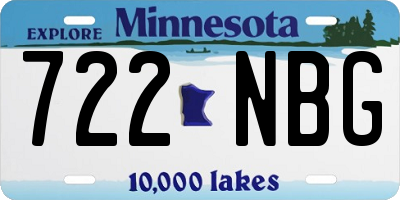 MN license plate 722NBG