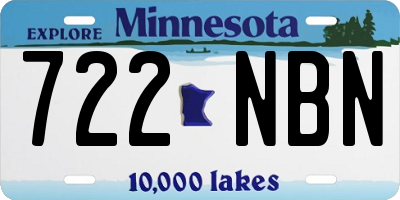 MN license plate 722NBN
