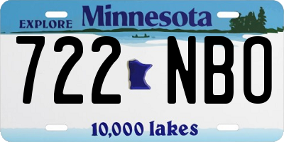 MN license plate 722NBO