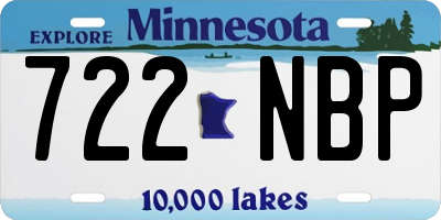 MN license plate 722NBP