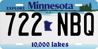 MN license plate 722NBQ