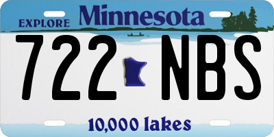 MN license plate 722NBS