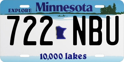 MN license plate 722NBU