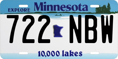 MN license plate 722NBW