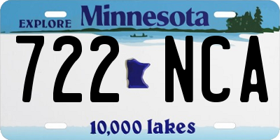 MN license plate 722NCA