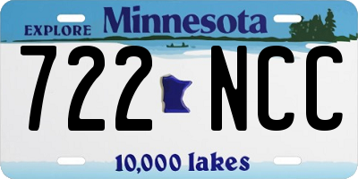 MN license plate 722NCC