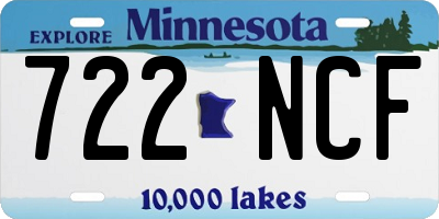 MN license plate 722NCF