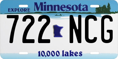 MN license plate 722NCG