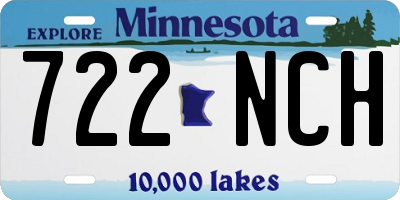 MN license plate 722NCH