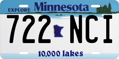 MN license plate 722NCI
