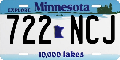 MN license plate 722NCJ