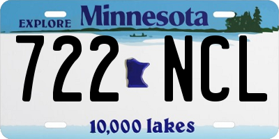 MN license plate 722NCL