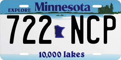 MN license plate 722NCP