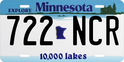 MN license plate 722NCR