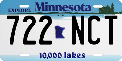 MN license plate 722NCT