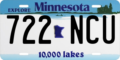 MN license plate 722NCU