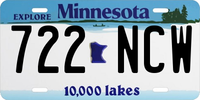MN license plate 722NCW