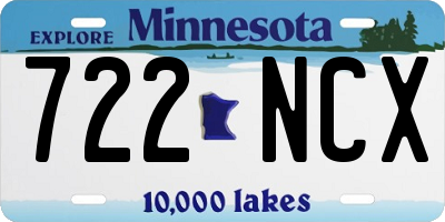 MN license plate 722NCX