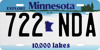 MN license plate 722NDA
