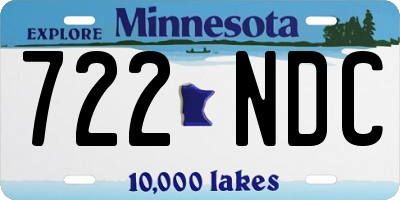 MN license plate 722NDC