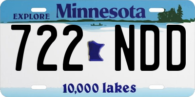 MN license plate 722NDD
